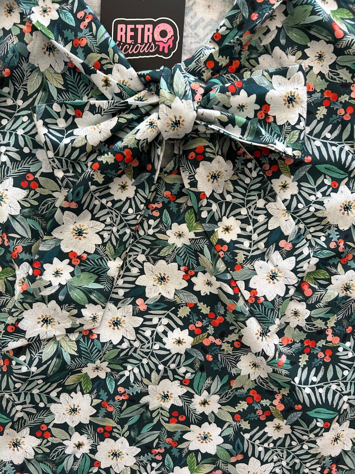 Winter Floral Bow Top