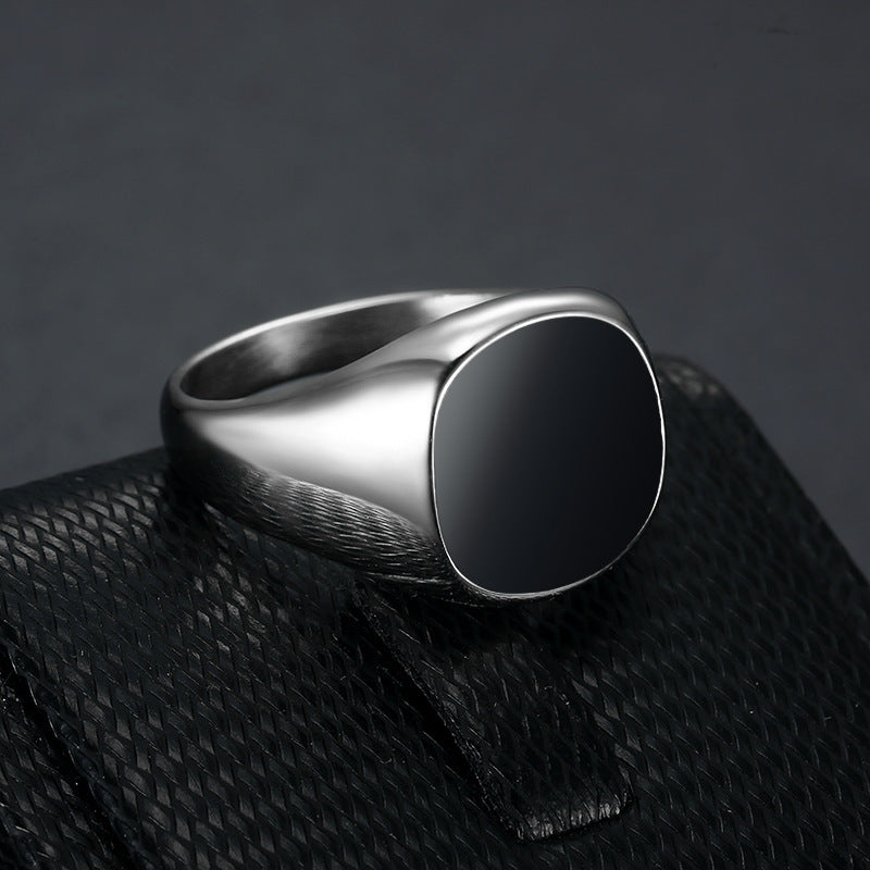 Black Square Mens Ring
