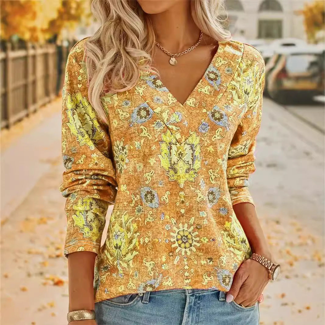 Big Size Printed Long Sleeve T-Shirt Summer