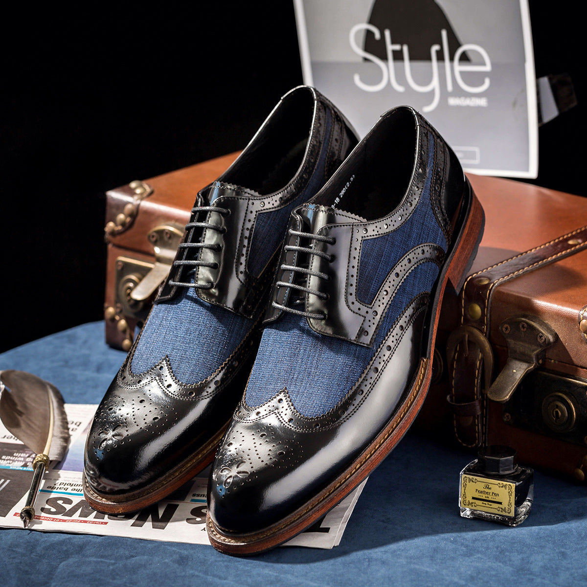 Fashion Color Matching Men's Business Casual Shoes