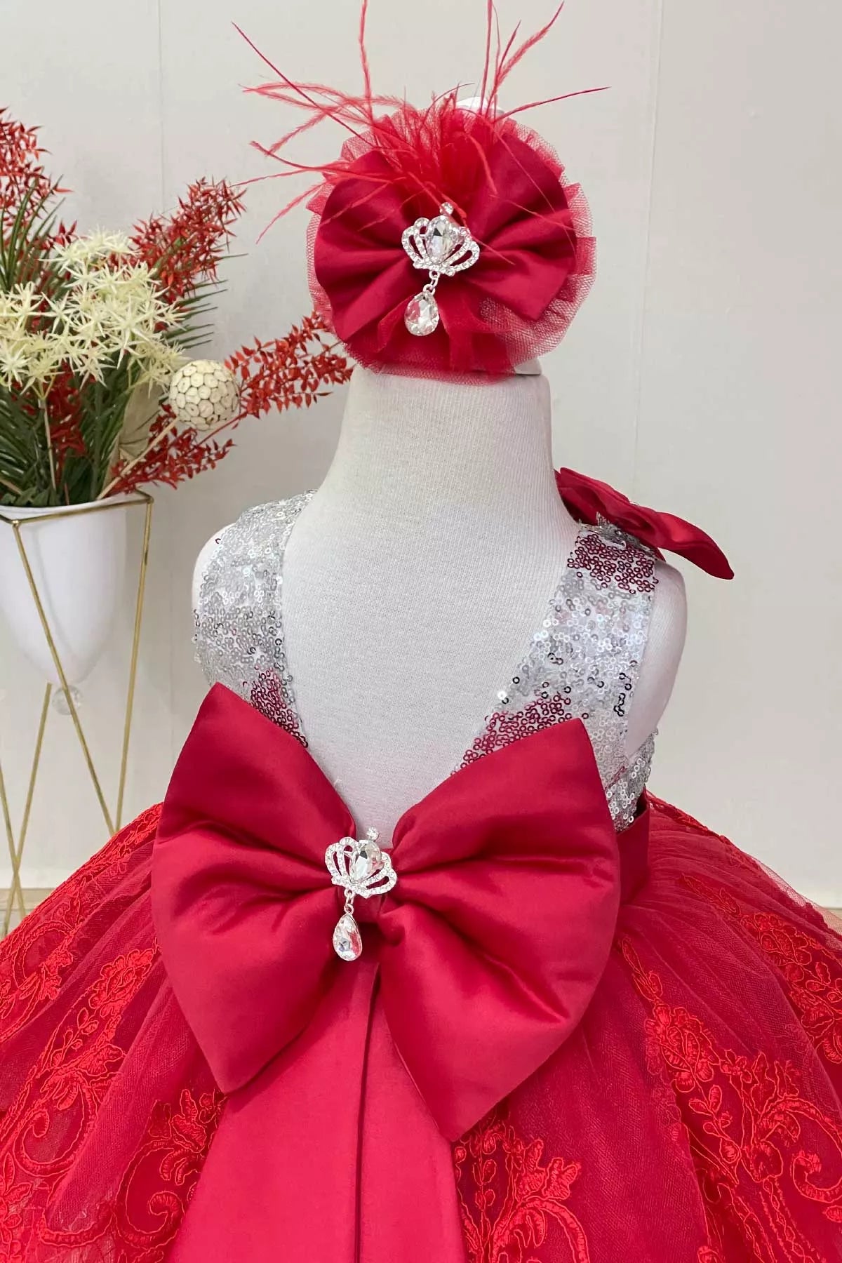 Shay Silver & Red Party Dress