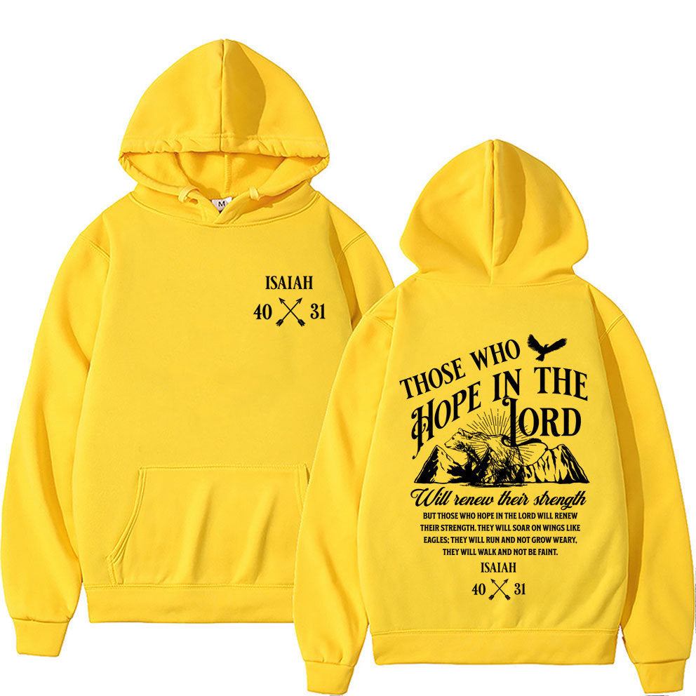 Unisex Christian Jesus Letters Print Hoodies