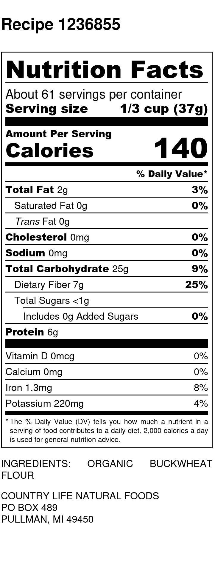 Buckwheat Flour, Organic