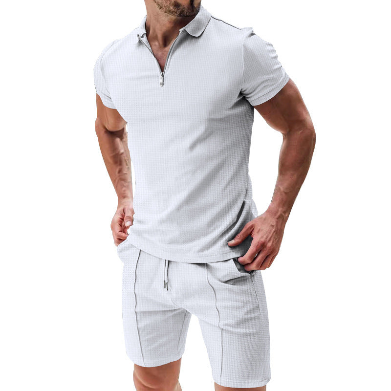 Versatile Solid Color T-shirt Set For Men