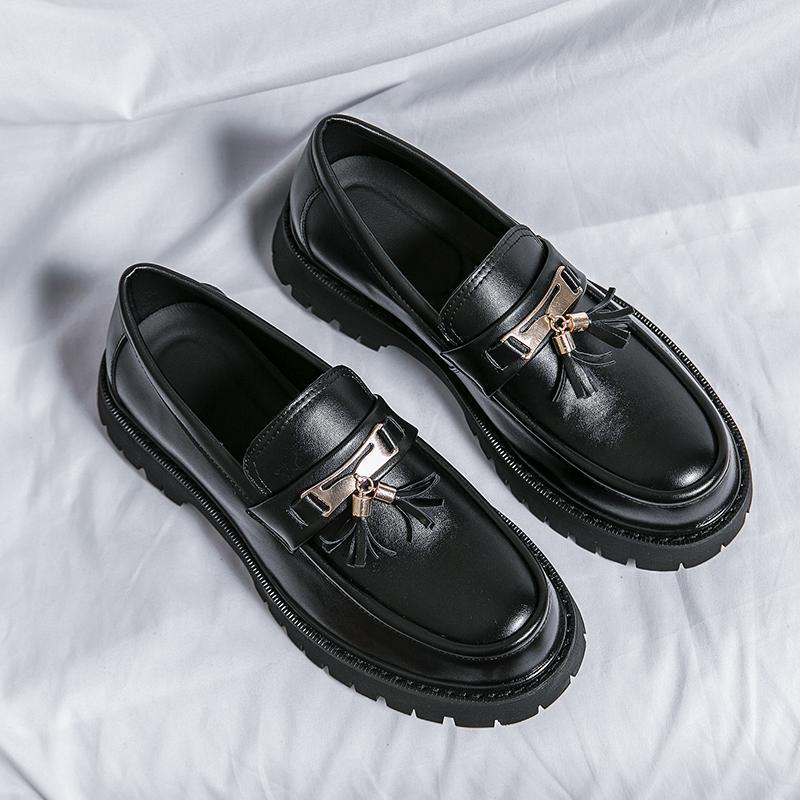 British Style Black Leather Shoes