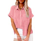 Summer Lapel Short Sleeve Shirt With Pockets