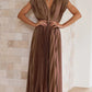 V-neck Pleated Dress