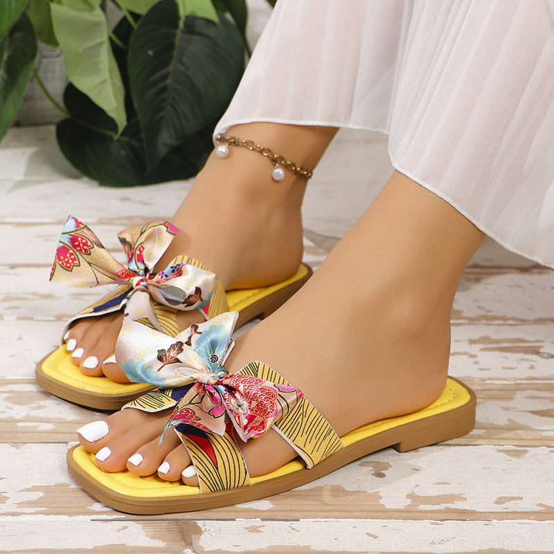 Ribbon Bow Sandals
