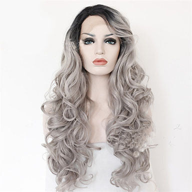 Black Ombre wavy wig long curly hair