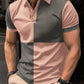 Casual Sports Short Sleeve Color Stitching Turnover Neck Polo
