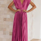 V-neck Pleated Dress