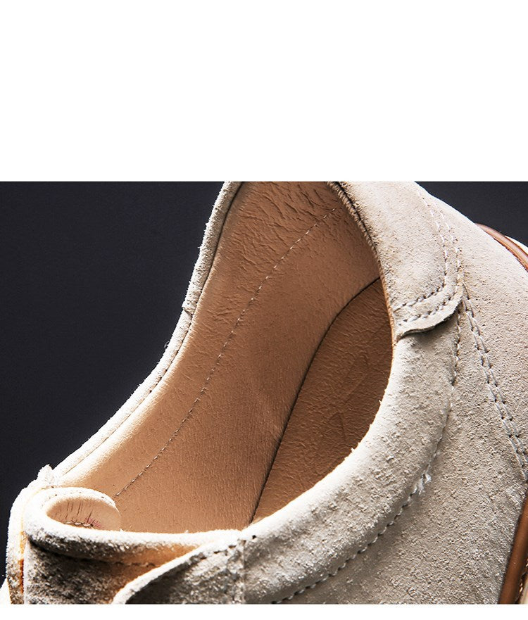 All-match Male Apricot Small Leather Casual Shoes