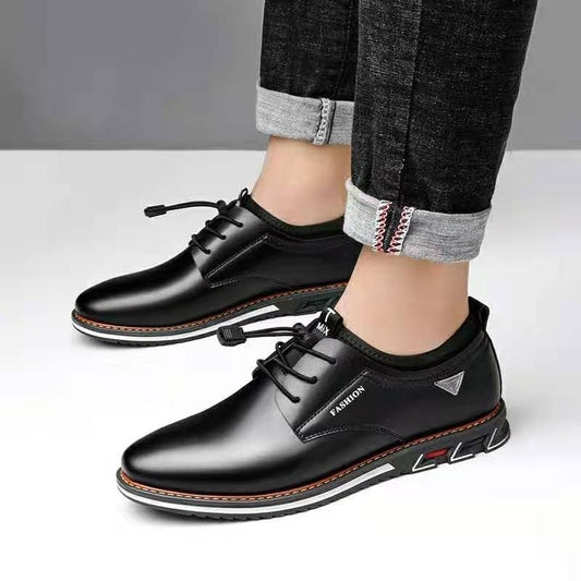 Leather  round toe trend shoes men