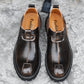 Casual men's big head leather shoes