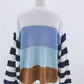 Women's Color Stitching Knit Pullover Loose Sweater