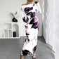 Women's Elegant Off-Shoulder Tie-Dye Floral Bodycon Dress