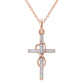 Alloy Pendant With Diamond And Eight-character Cross Necklace