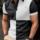 Casual Sports Short Sleeve Color Stitching Turnover Neck Polo