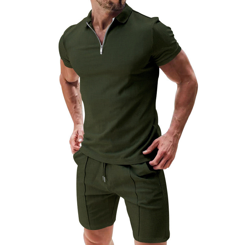 Versatile Solid Color T-shirt Set For Men