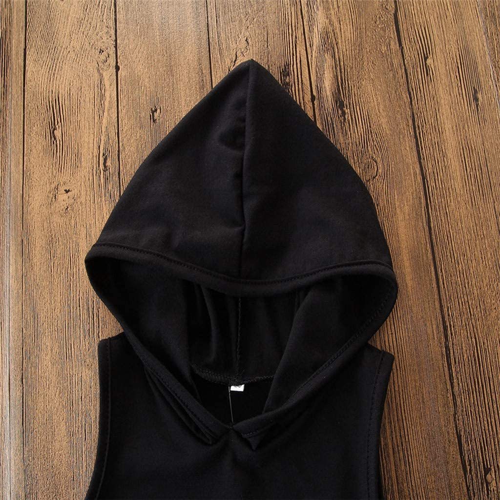 2PCS Toddler  Sleeveless Hooded T-shirt