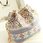 Korean Style Drawstring Handbag Handbag Shoulder Pearl Chain Bucket Bag