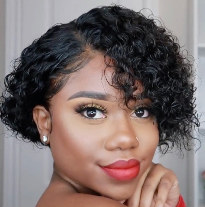 European And American Women's Short Curly Hair Wigs