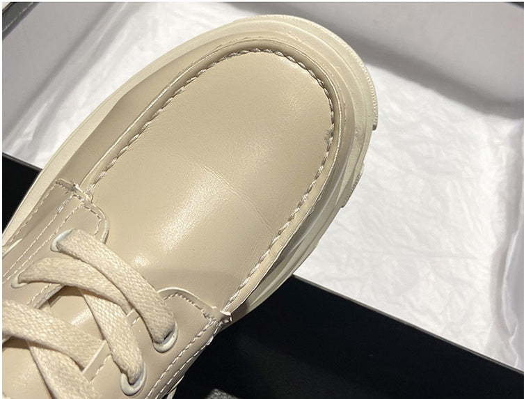 Beautoday Lace-Up Genuine-Cow-Leather Women Shoes