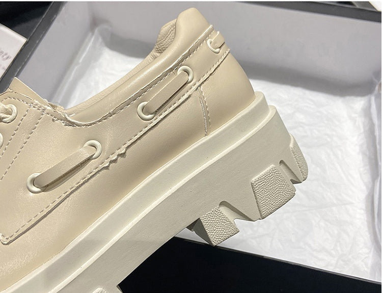 Beautoday Lace-Up Genuine-Cow-Leather Women Shoes