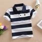 Children's Cotton Striped Lapel Polo Shirt