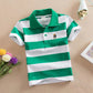 Children's Cotton Striped Lapel Polo Shirt