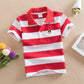 Children's Cotton Striped Lapel Polo Shirt