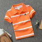 Children's Cotton Striped Lapel Polo Shirt