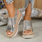 Shiny Sandals Hollow Design