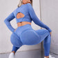 Sports Suits Long Sleeve Hollow Design Tops And Butt Lifting High Waist Seamless Fitness Leggings