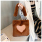 Love Winter Plush Shoulder Bags For Women