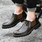 Casual men's big head leather shoes