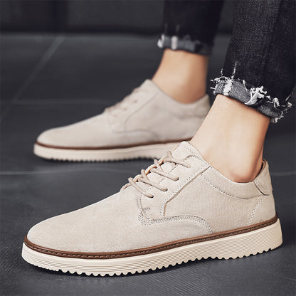 All-match Male Apricot Small Leather Casual Shoes