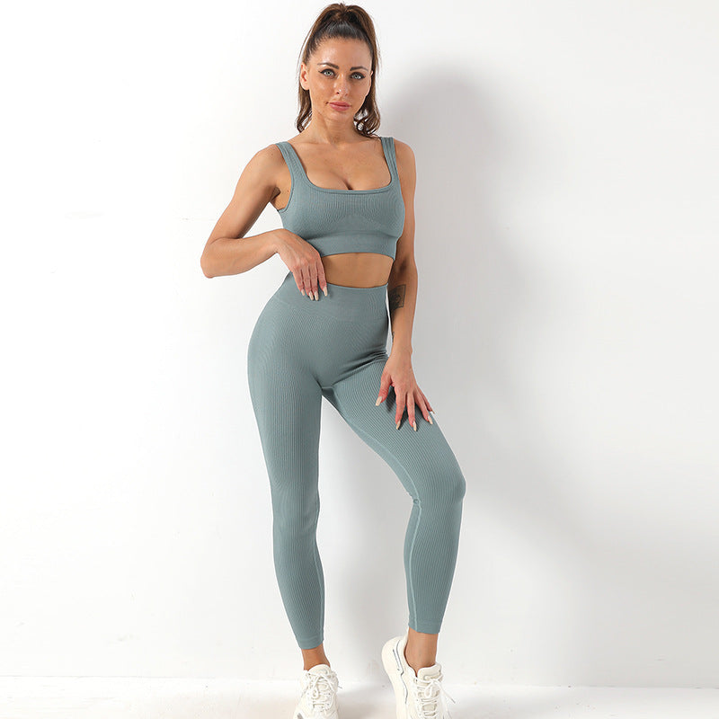 Seamless Bra And Butt Lifting High Waist Leggings Set For Women