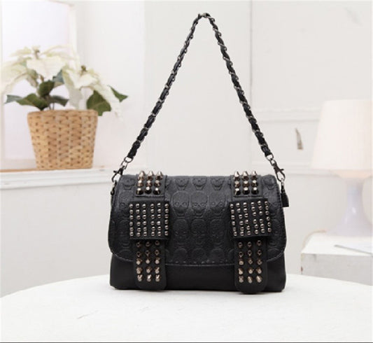 Fashion Women Black Leather Messenger