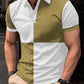 Casual Sports Short Sleeve Color Stitching Turnover Neck Polo