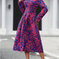 Women's Long-Sleeved All-Over Leopard Print Belted Shirt Dress