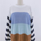 Women's Color Stitching Knit Pullover Loose Sweater