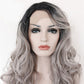 Black Ombre wavy wig long curly hair