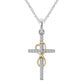 Alloy Pendant With Diamond And Eight-character Cross Necklace