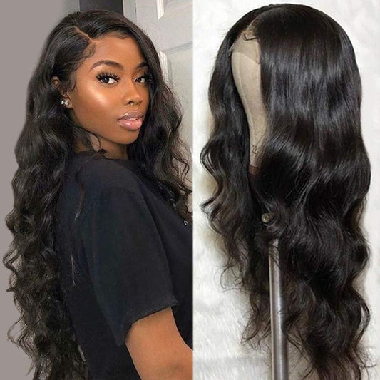 Natural Wig Real Hair Lace Black