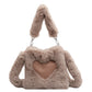 Love Winter Plush Shoulder Bags For Women