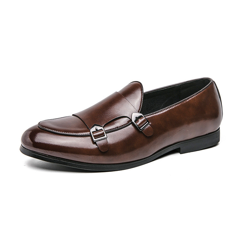 Men's Leather Shoes Double Buckle