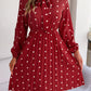 Women's Polka-dot Self-tie Waist-controlled Long Sleeves Pleated Skirt