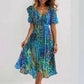 Chiffon Printed Short Sleeve Dress