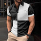 Casual Sports Short Sleeve Color Stitching Turnover Neck Polo